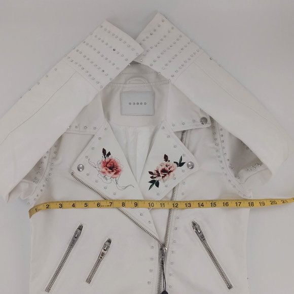 NWOT BLANK NYC Faux Leather Moto Studded Jacket S - Picture 12 of 13